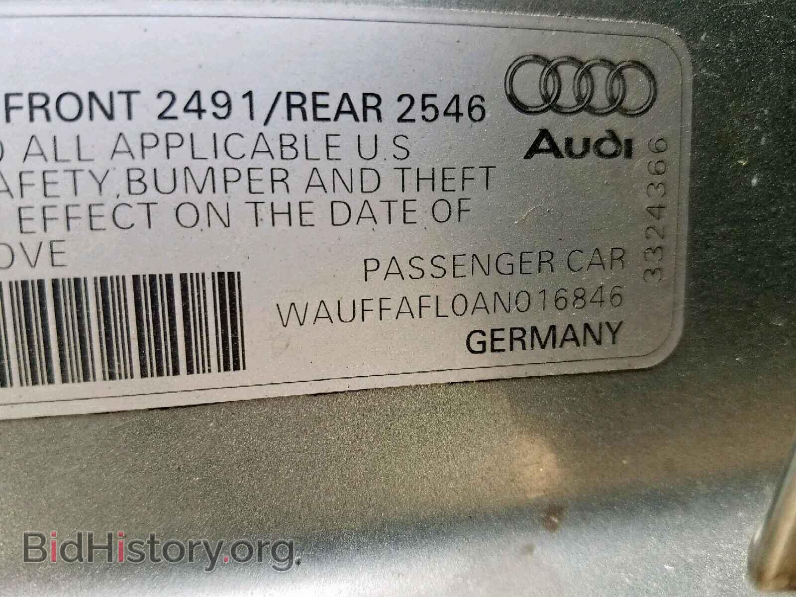 2010 AUDI A4 - VIN: WAUFFAFL0AN016846 - Фото 10