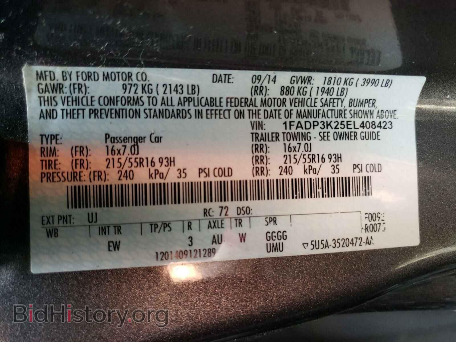 2014 FORD FOCUS - VIN: 1FADP3K25EL408423 - Photo 10