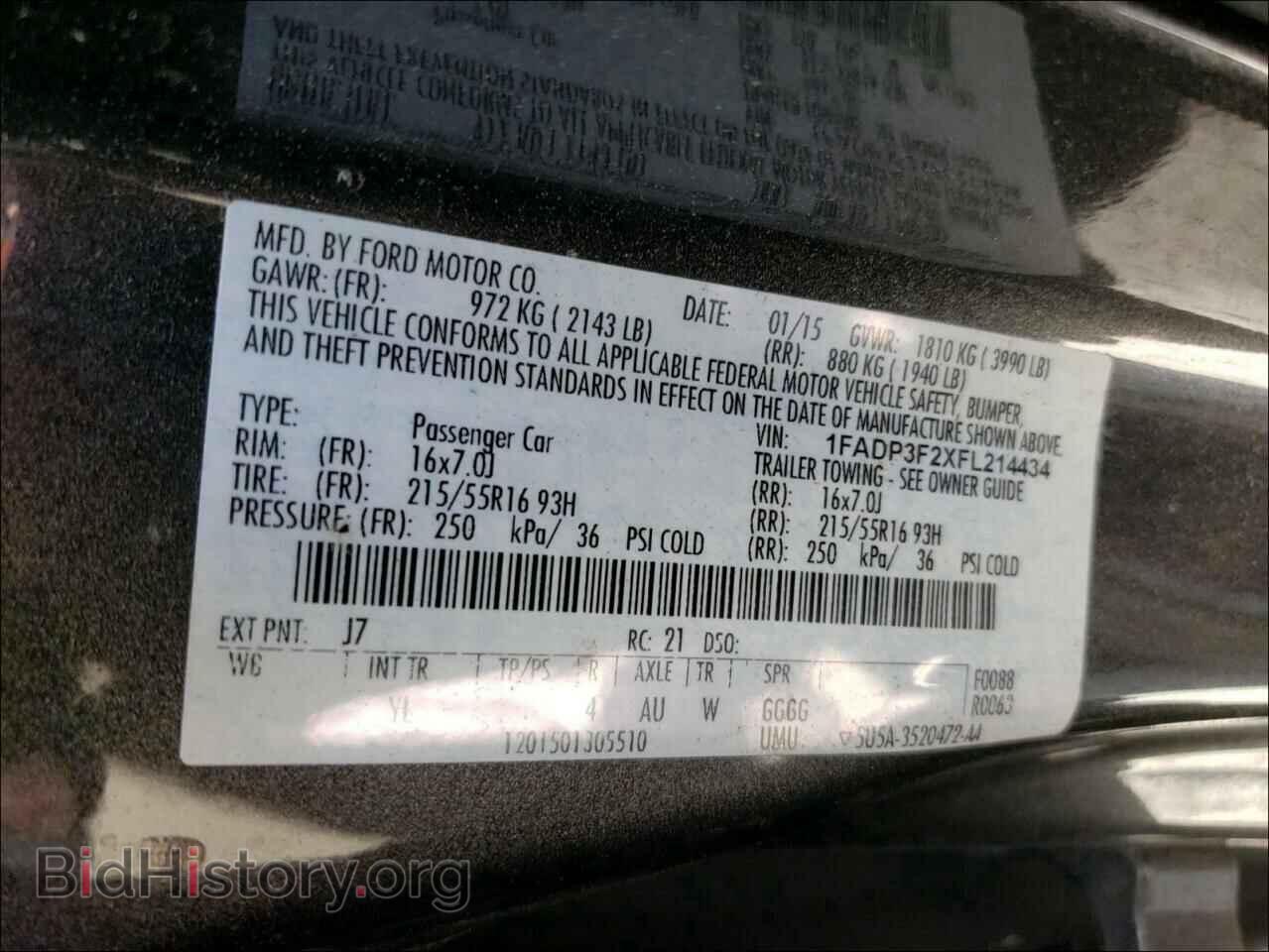 2015 FORD FOCUS - VIN: 1FADP3F2XFL214434 - Фото 10