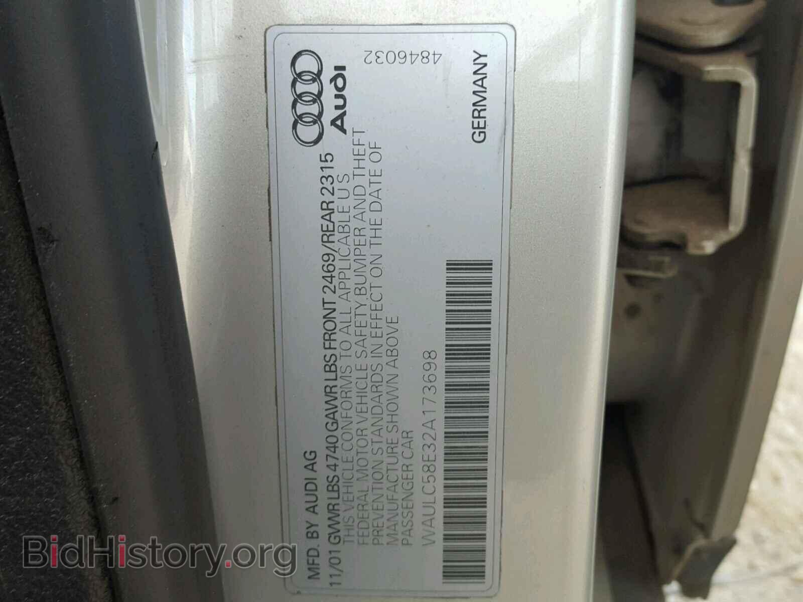 2002 AUDI A4 - VIN: WAULC58E32A173698 - Photo 10