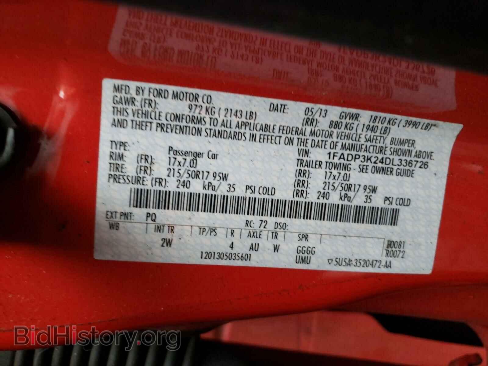 2013 FORD FOCUS - VIN: 1FADP3K24DL336726 - Фото 10