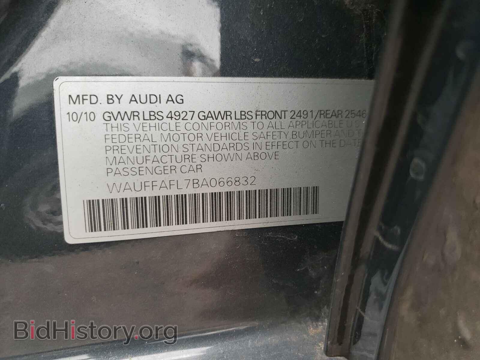2011 AUDI A4 - VIN: WAUFFAFL7BA066832 - Фото 10