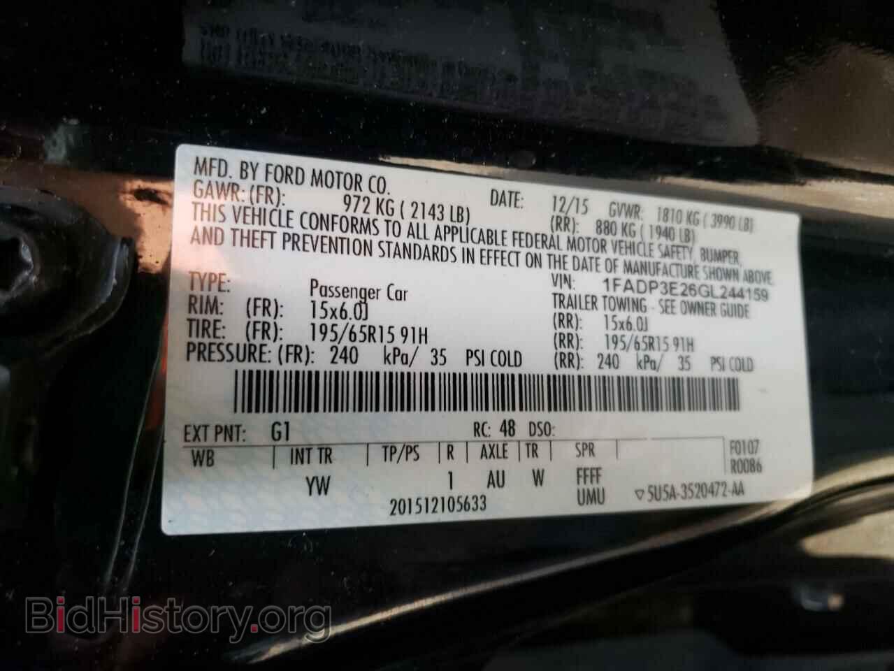 2016 FORD FOCUS - VIN: 1FADP3E26GL244159 - Photo 10