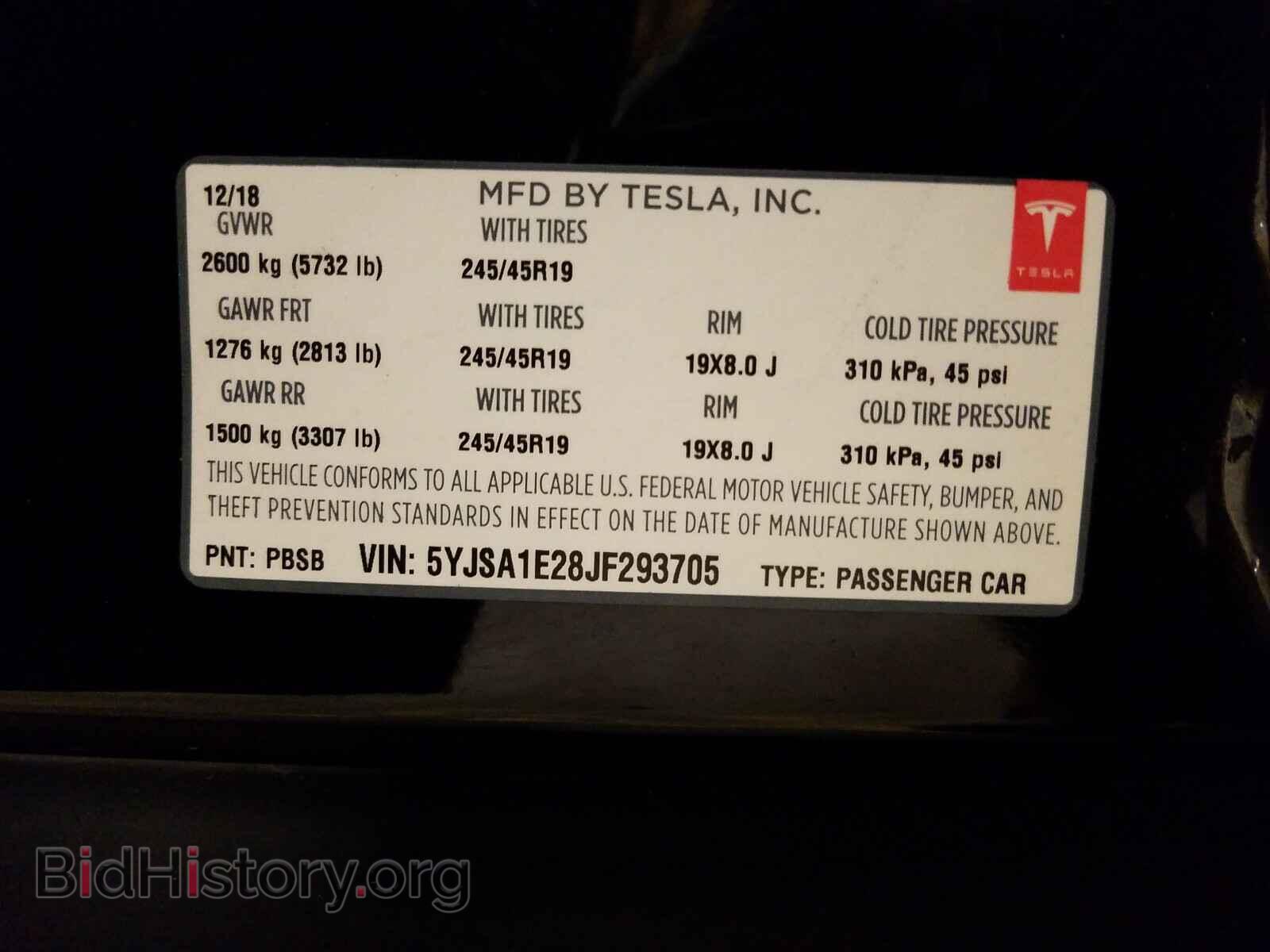 2018 TESLA MODEL S - VIN: 5YJSA1E28JF293705 - Photo 10