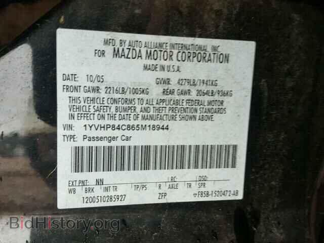 2006 MAZDA 6 - VIN: 1YVHP84C865M18944 - Photo 10