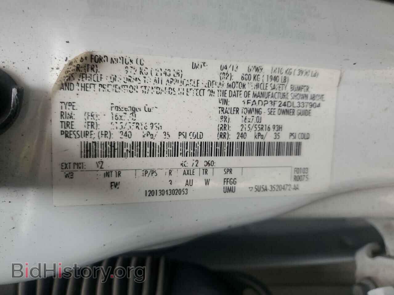 2013 FORD FOCUS - VIN: 1FADP3F24DL337904 - Фото 13