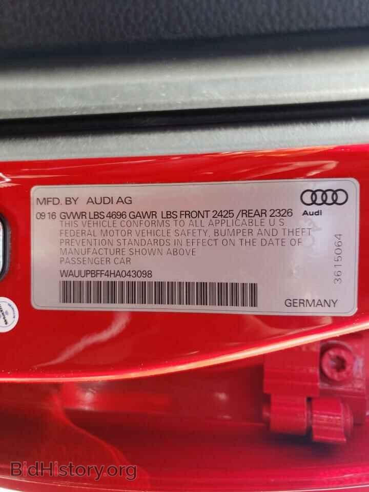 2017 AUDI A3 - VIN: WAUUPBFF4HA043098 - Фото 10