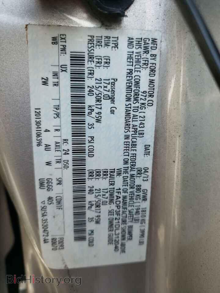 2013 FORD FOCUS - VIN: 1FADP3F21DL312040 - Фото 10