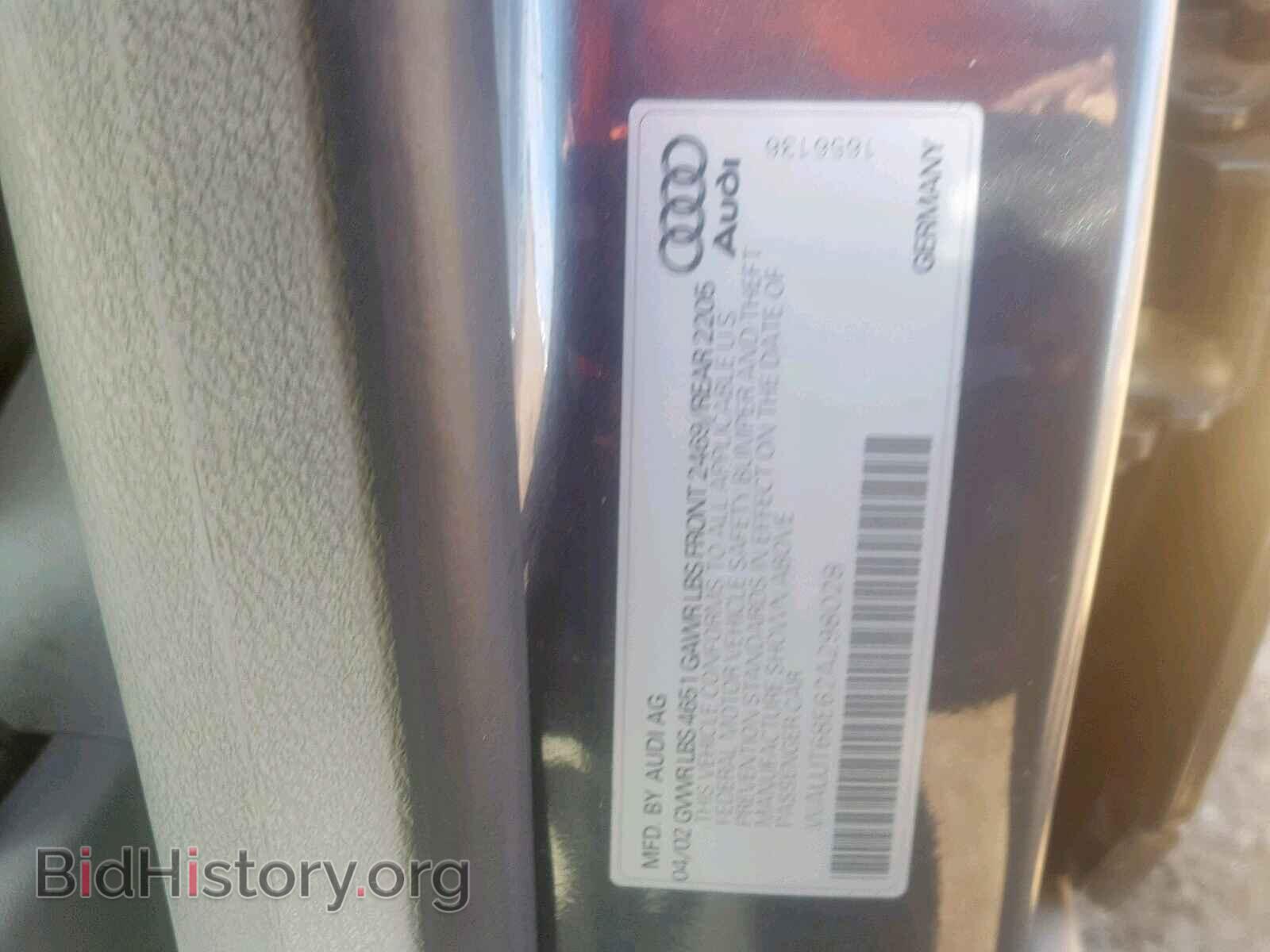 2002 AUDI A4 - VIN: WAUJT68E62A298028 - Фото 10
