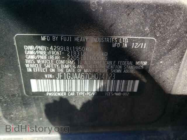 2012 SUBARU IMPREZA - VIN: JF1GJAA67CH014123 - Фото 10