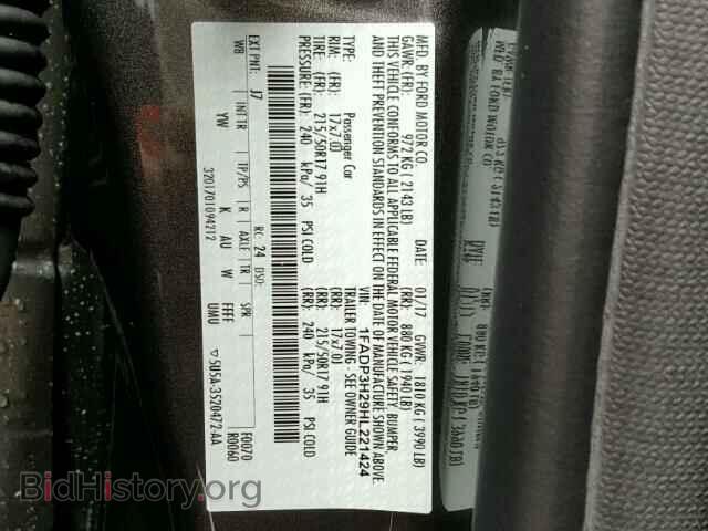 2017 FORD FOCUS - VIN: 1FADP3H29HL221424 - Фото 10