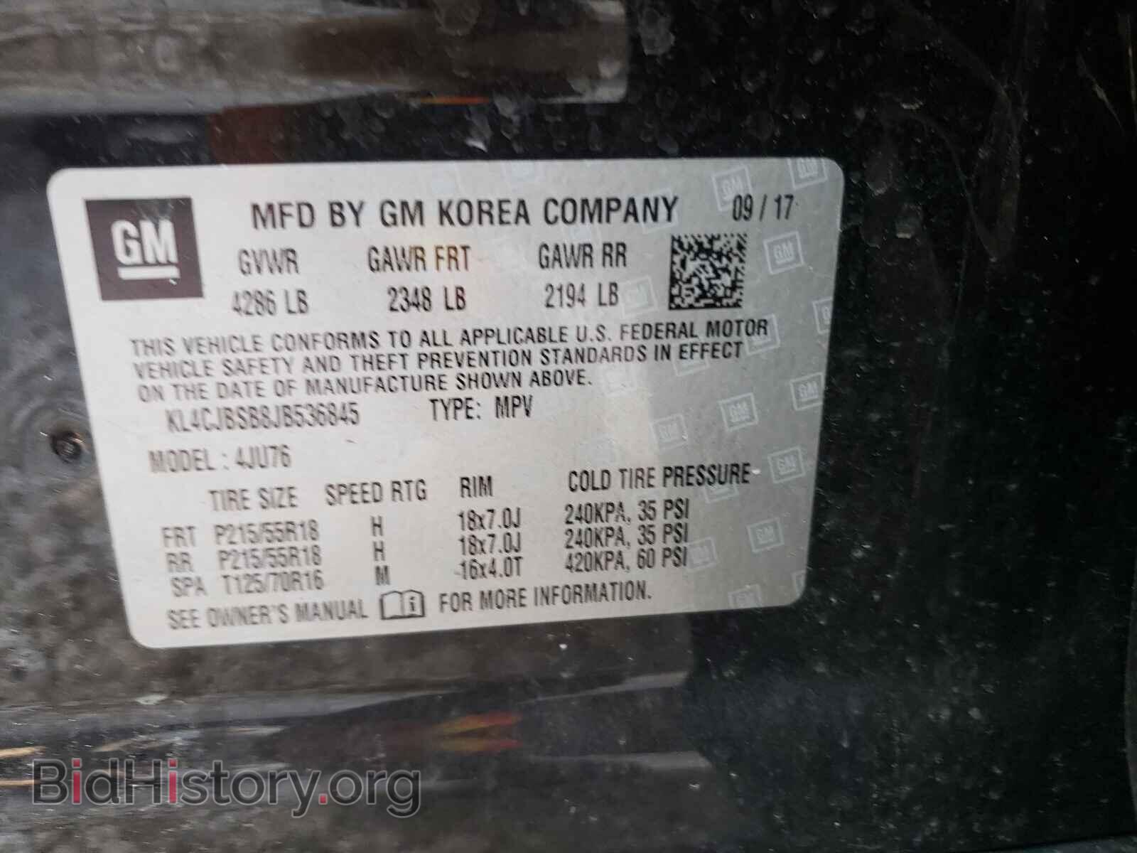 2018 BUICK ENCORE - VIN: KL4CJBSB8JB536845 - Фото 10