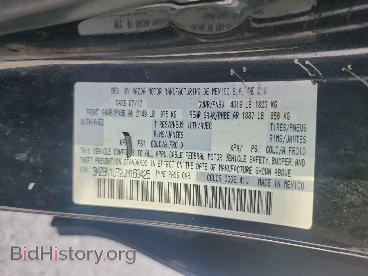 2018 MAZDA 3 - VIN: 3MZBN1U72JM166426 - Photo 10