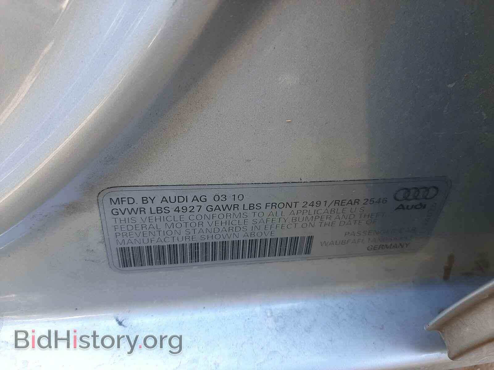 2010 AUDI A4 - VIN: WAUBFAFL1AN055993 - Фото 10