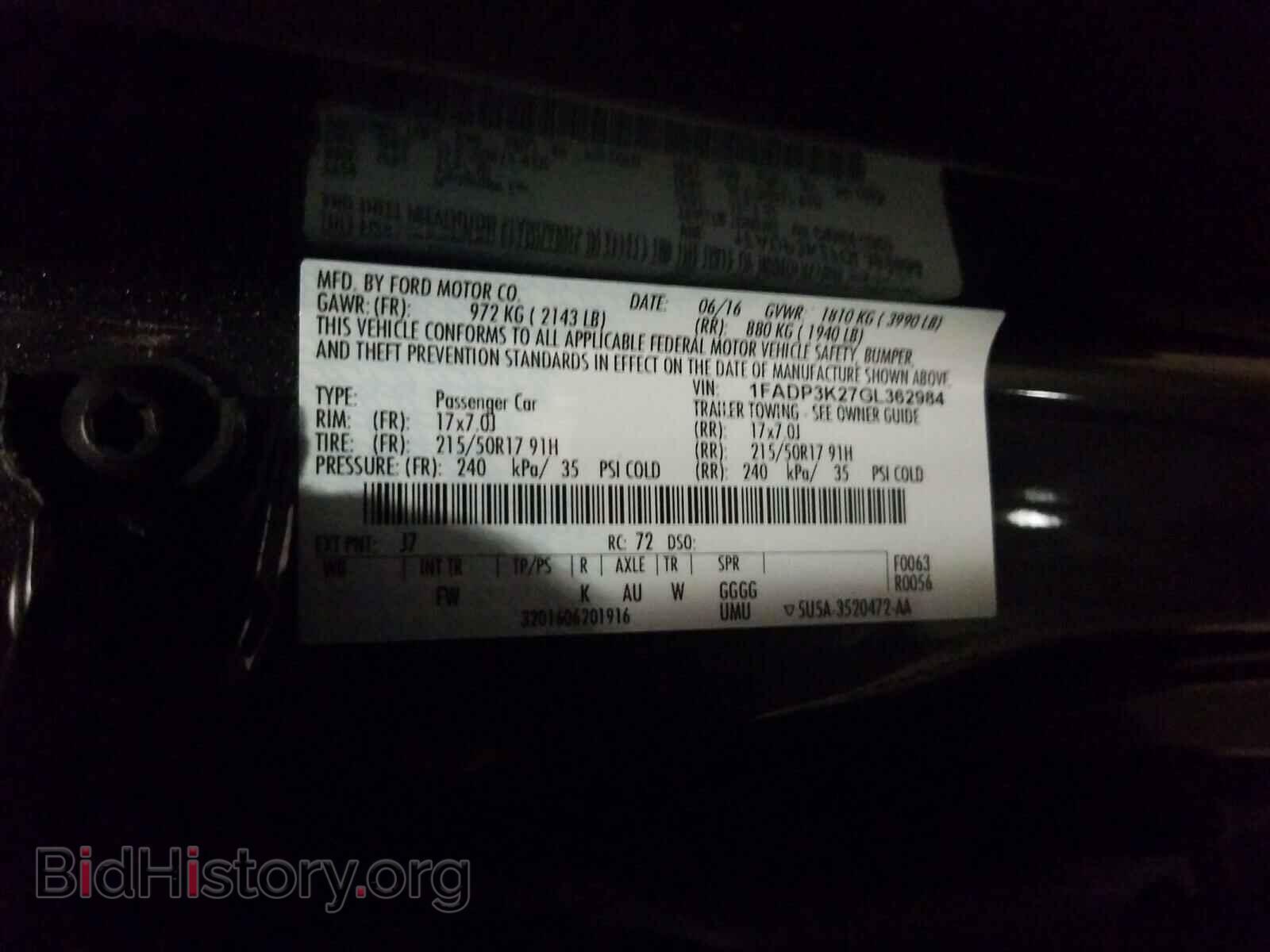 2016 FORD FOCUS - VIN: 1FADP3K27GL362984 - Фото 10
