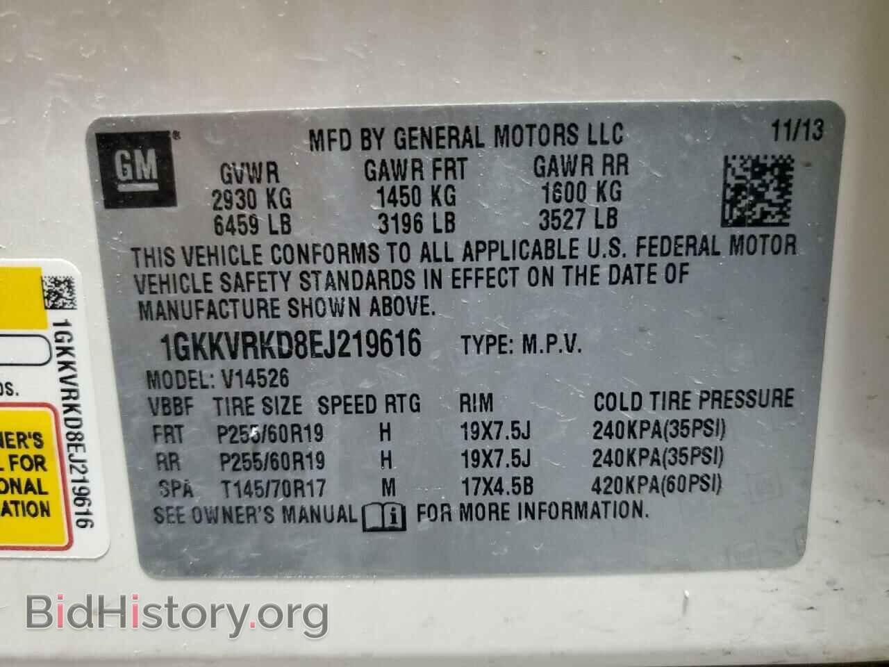 2014 GMC ACADIA - VIN: 1GKKVRKD8EJ219616 - Фото 13
