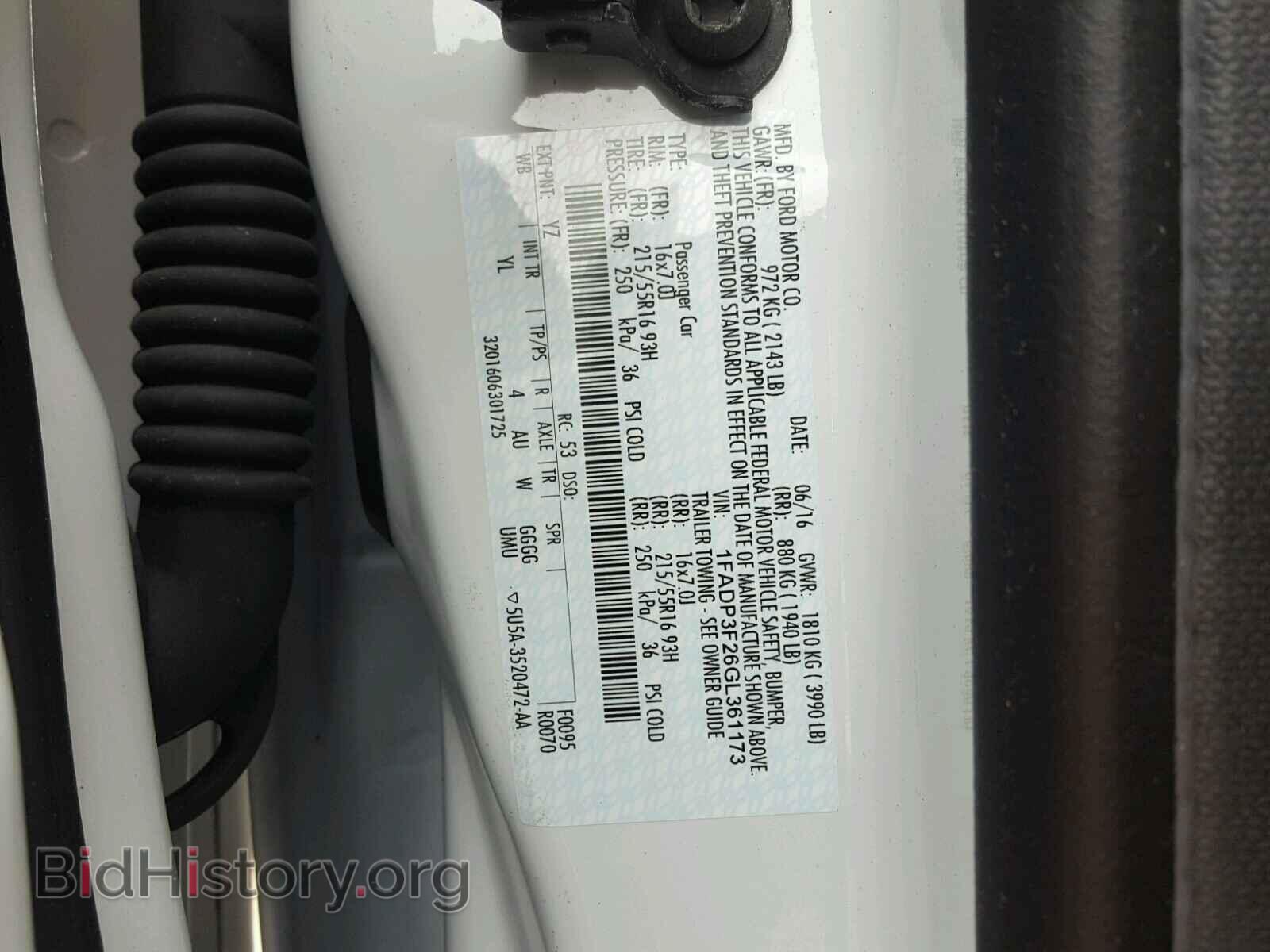 2016 FORD FOCUS - VIN: 1FADP3F26GL361173 - Фото 10