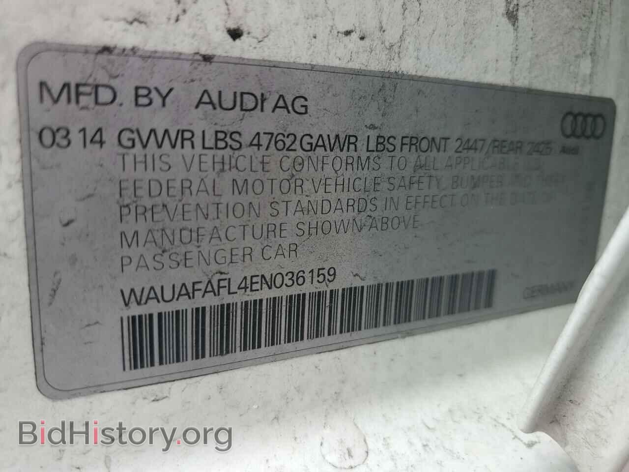 2014 AUDI A4 - VIN: WAUAFAFL4EN036159 - Фото 13