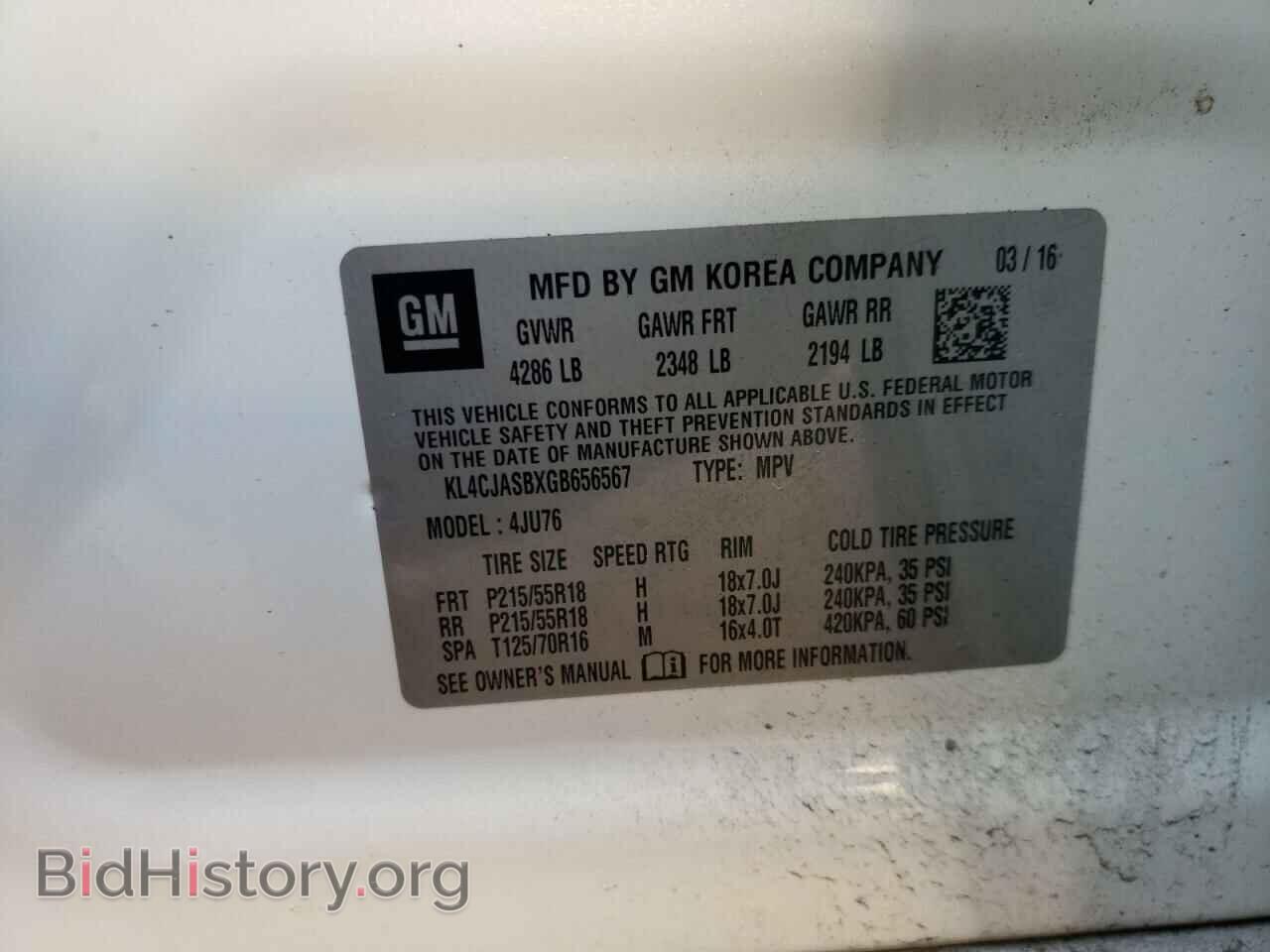 2016 BUICK ENCORE - VIN: KL4CJASBXGB656567 - Фото 10
