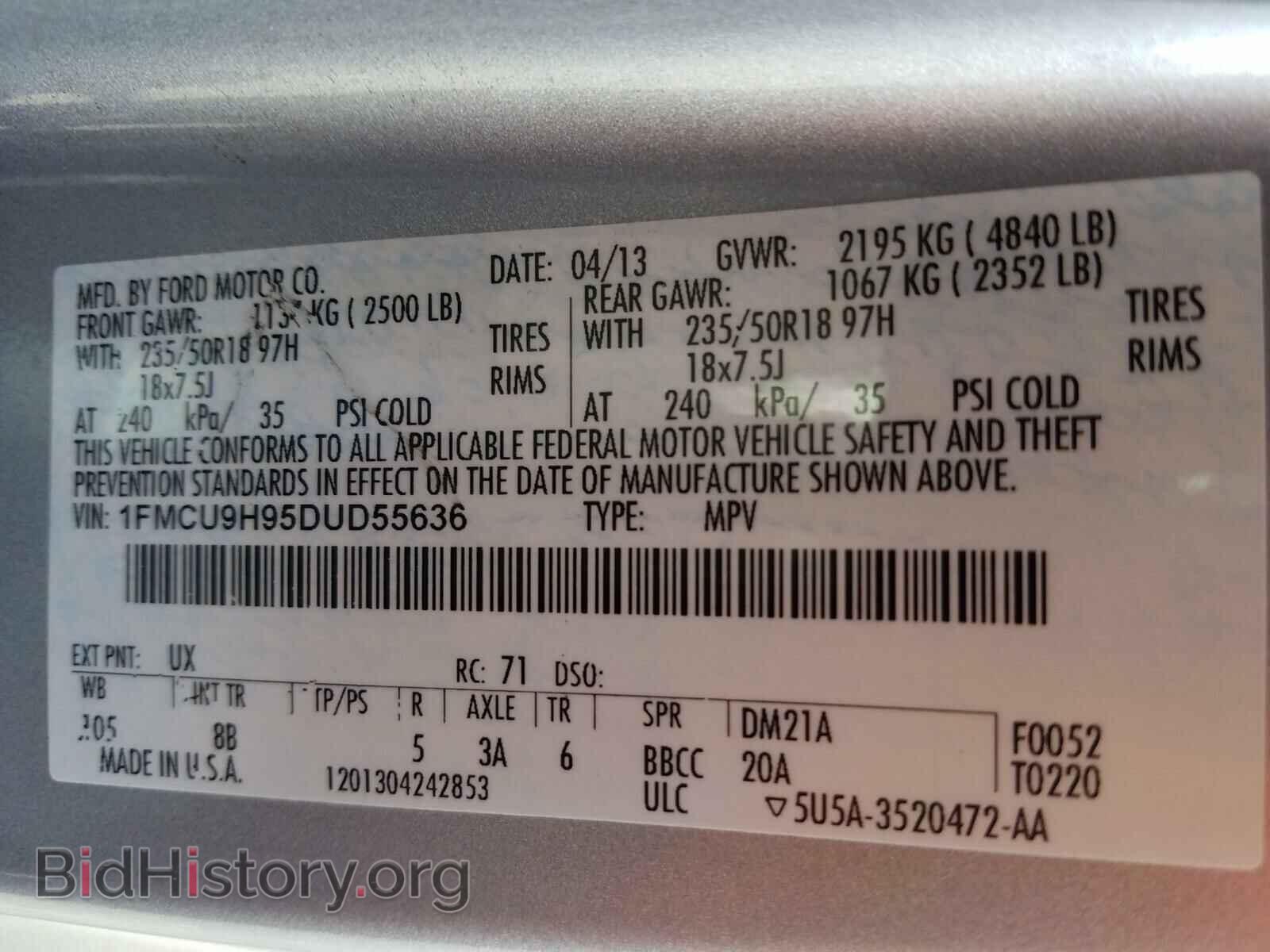 2013 FORD ESCAPE - VIN: 1FMCU9H95DUD55636 - Photo 10