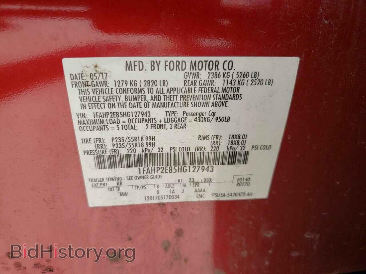 2017 FORD TAURUS - VIN: 1FAHP2E85HG127943 - Фото 10
