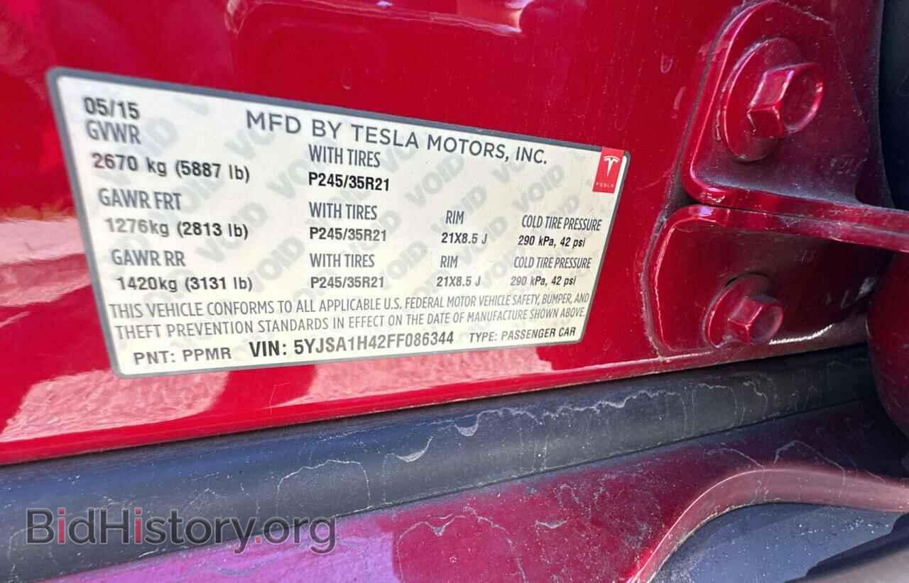 2015 TESLA MODEL S - VIN: 5YJSA1H42FF086344 - Фото 10