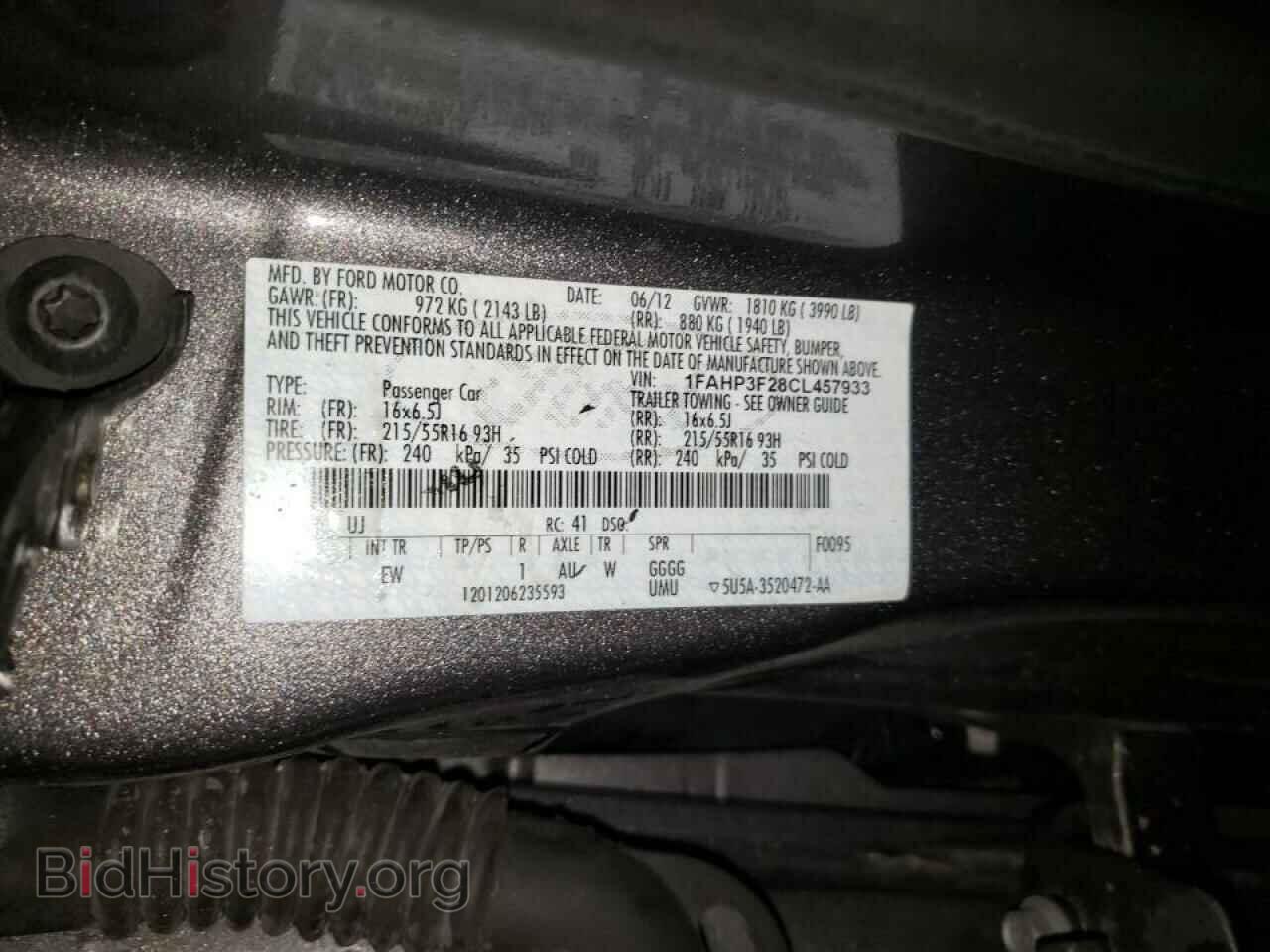 2012 FORD FOCUS - VIN: 1FAHP3F28CL457933 - Фото 10