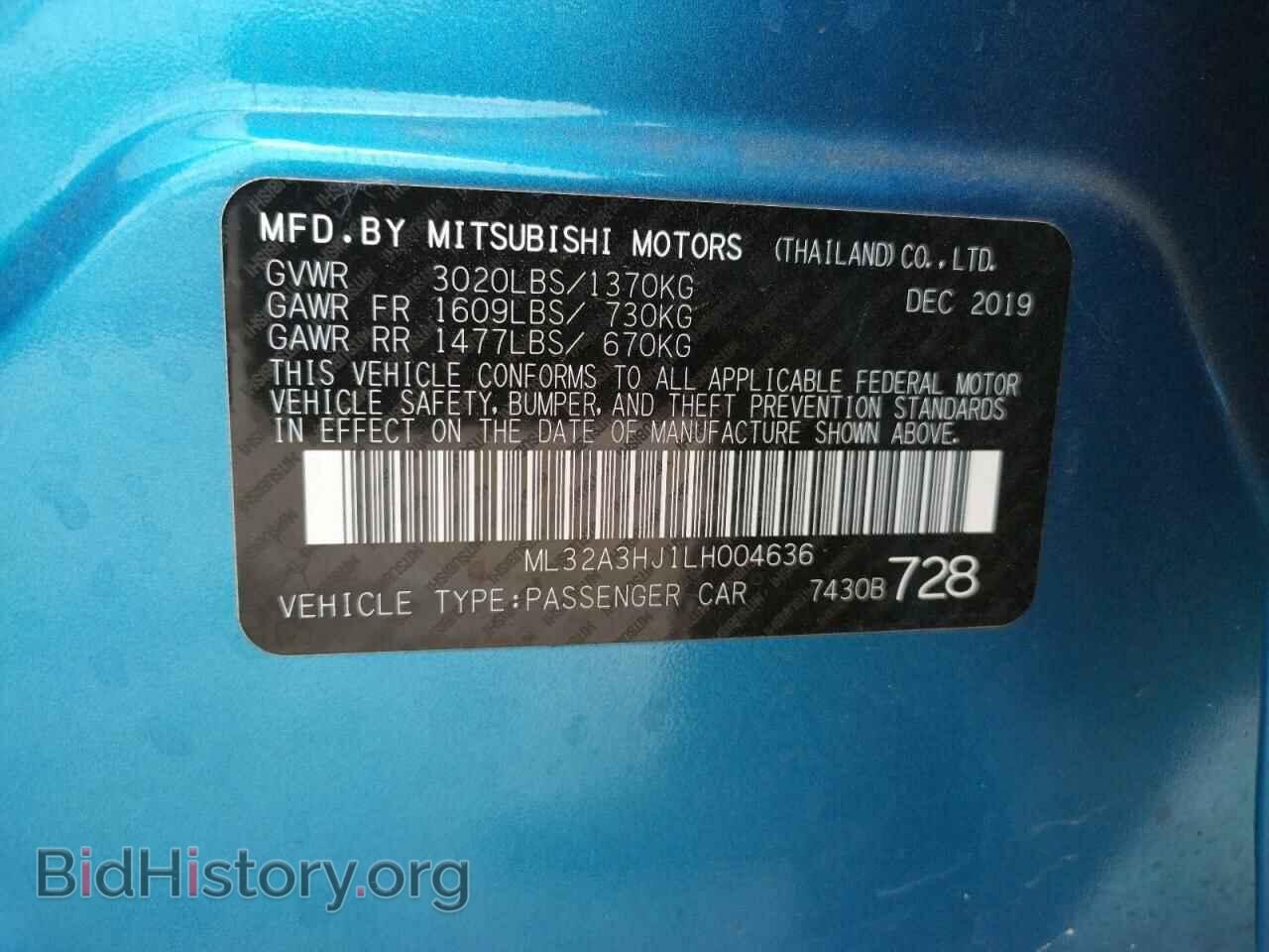 2020 MITSUBISHI MIRAGE - VIN: ML32A3HJ1LH004636 - Фото 10