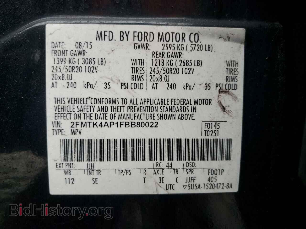 2015 FORD EDGE - VIN: 2FMTK4AP1FBB80022 - Фото 13