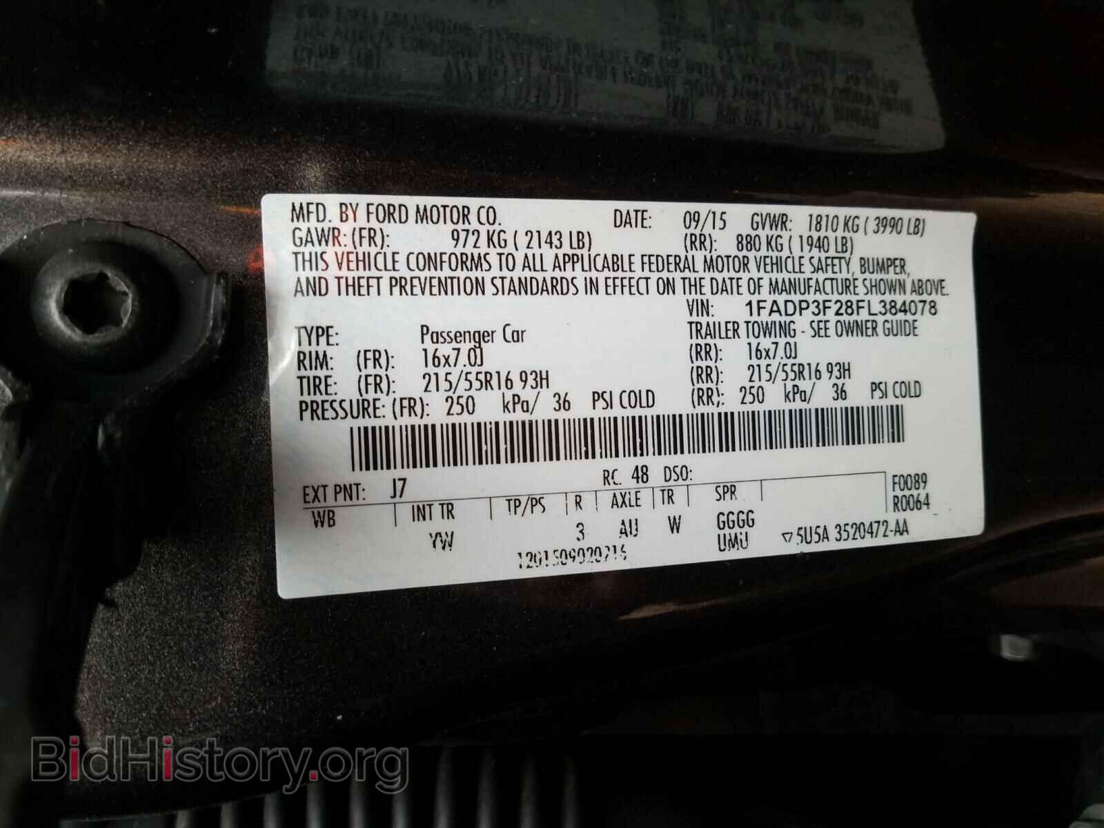 2015 FORD FOCUS - VIN: 1FADP3F28FL384078 - Фото 10