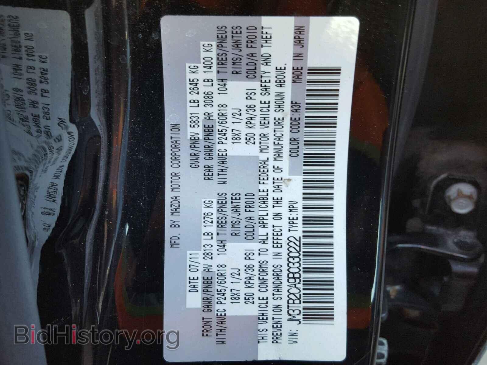 2011 MAZDA CX-9 - VIN: JM3TB2CA9B0330222 - Photo 10