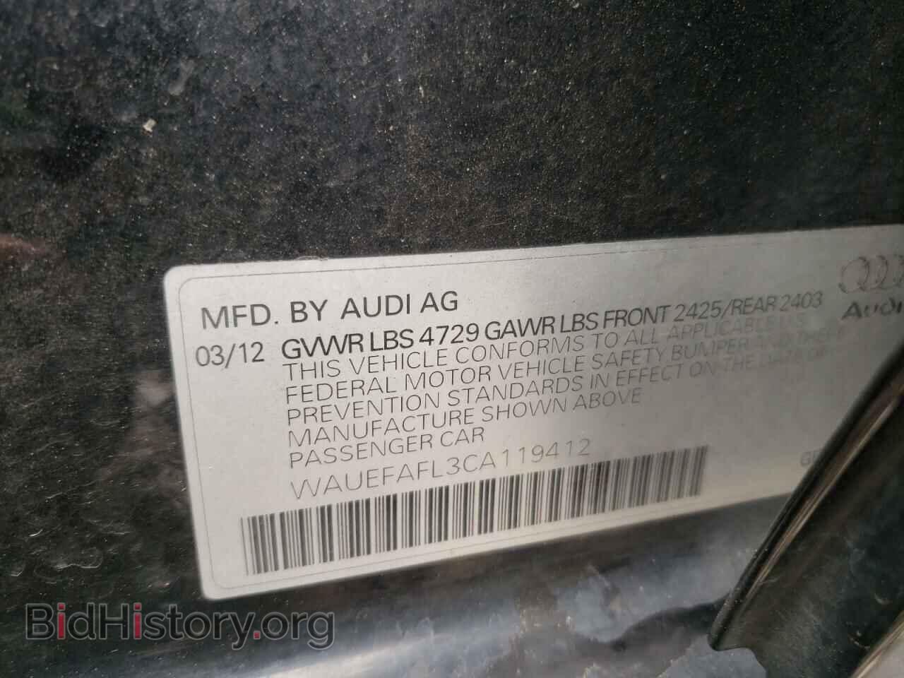 2012 AUDI A4 - VIN: WAUEFAFL3CA119412 - Фото 10