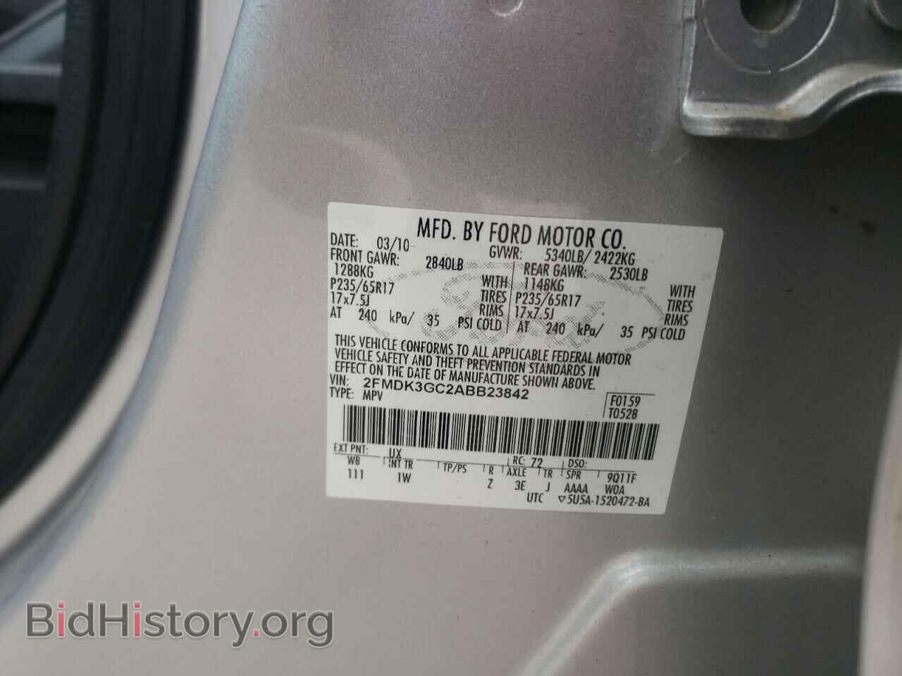 2010 FORD EDGE - VIN: 2FMDK3GC2ABB23842 - Photo 10