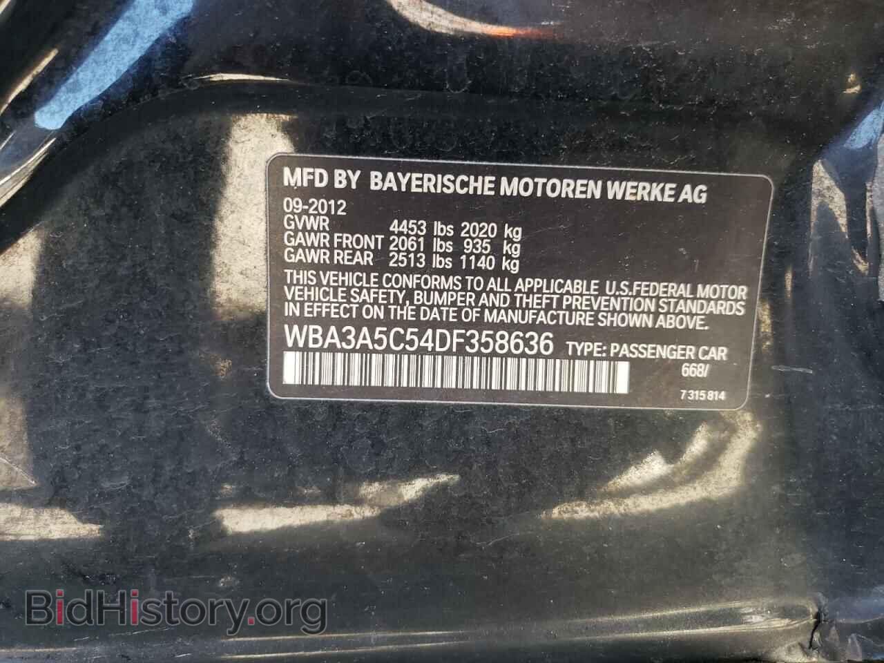 2013 BMW 3 SERIES - VIN: WBA3A5C54DF358636 - Фото 10