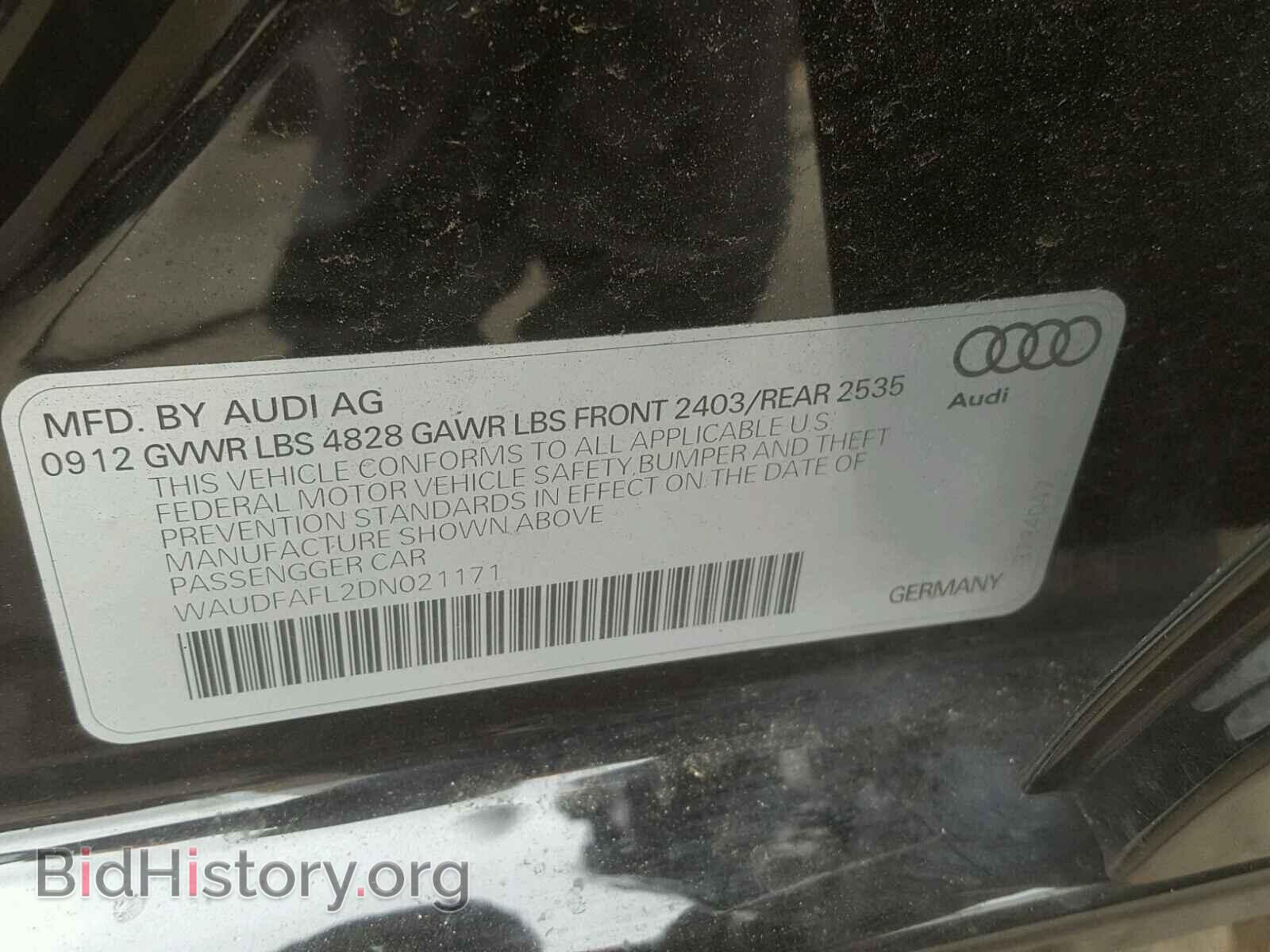 2013 AUDI A4 - VIN: WAUDFAFL2DN021171 - Фото 10