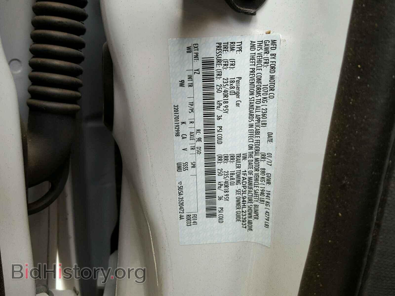 2017 FORD FOCUS - VIN: 1FADP3L94HL233937 - Photo 10