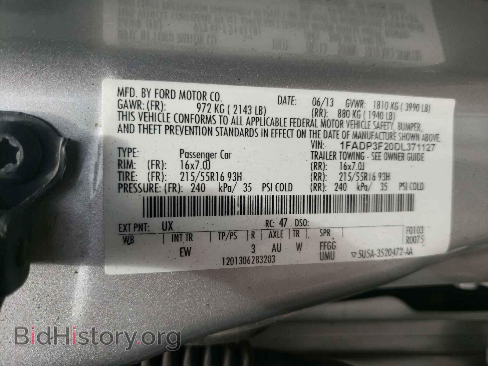 2013 FORD FOCUS - VIN: 1FADP3F20DL371127 - Photo 10