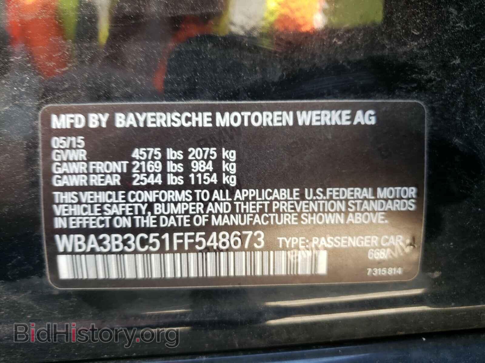 2015 BMW 3 SERIES - VIN: WBA3B3C51FF548673 - Фото 10