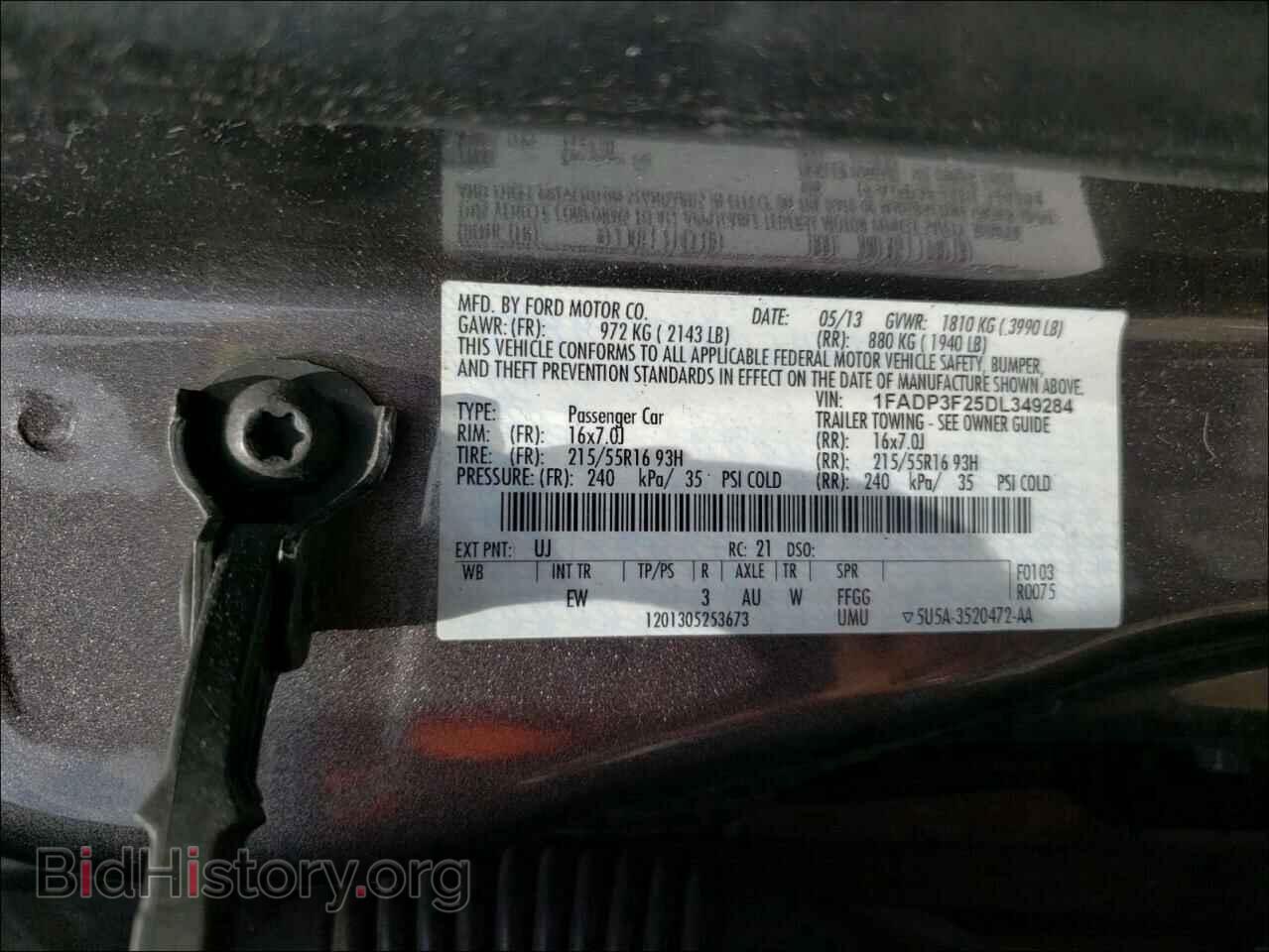 2013 FORD FOCUS - VIN: 1FADP3F25DL349284 - Фото 10