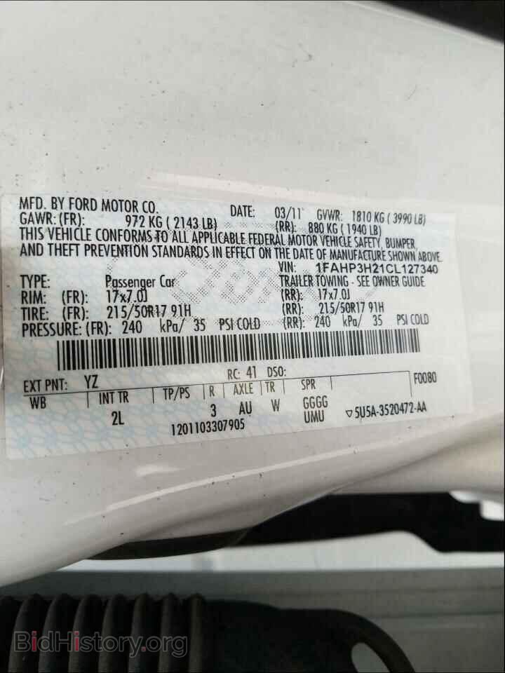2012 FORD FOCUS - VIN: 1FAHP3H21CL127340 - Photo 10