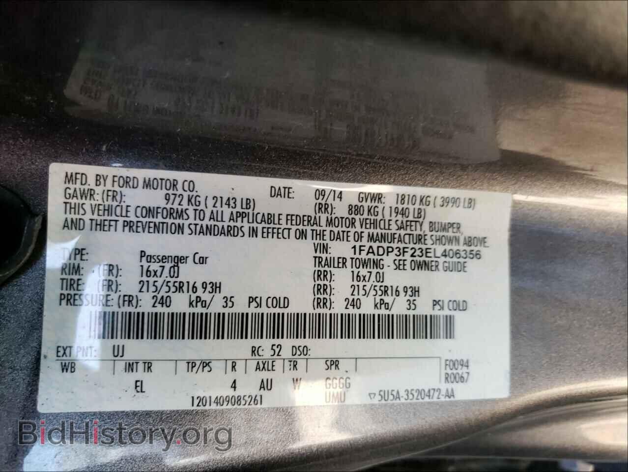 2014 FORD FOCUS - VIN: 1FADP3F23EL406356 - Photo 10