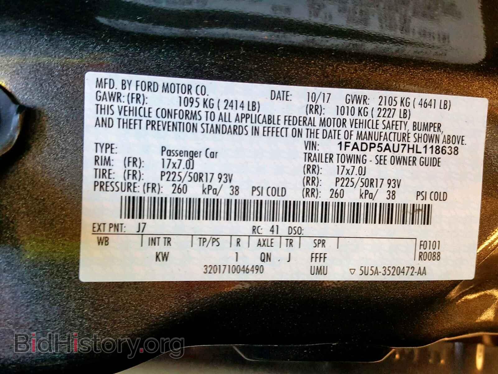 2017 FORD CMAX - VIN: 1FADP5AU7HL118638 - Photo 10