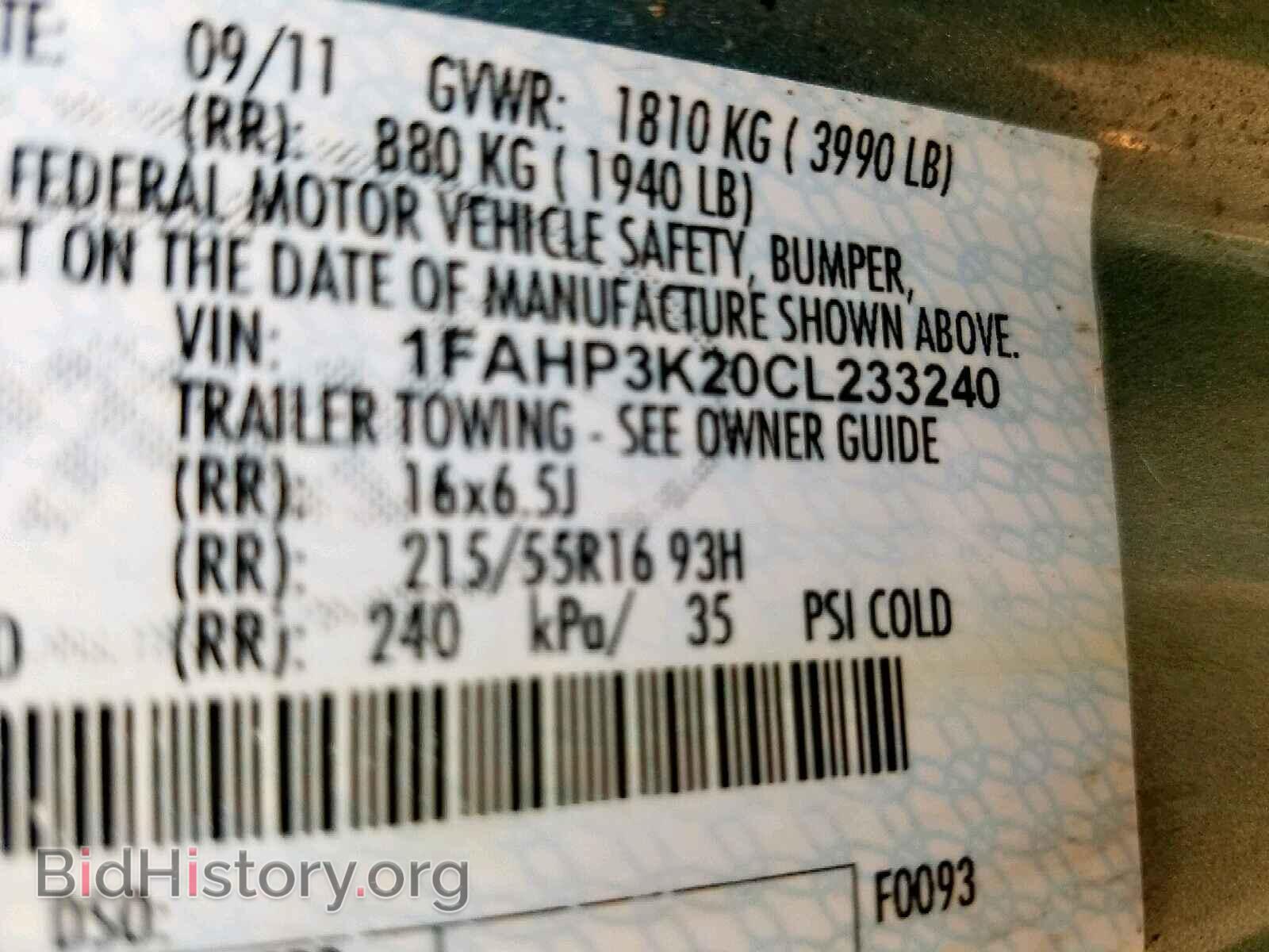 2012 FORD FOCUS SE - VIN: 1FAHP3K20CL233240 - Фото 10