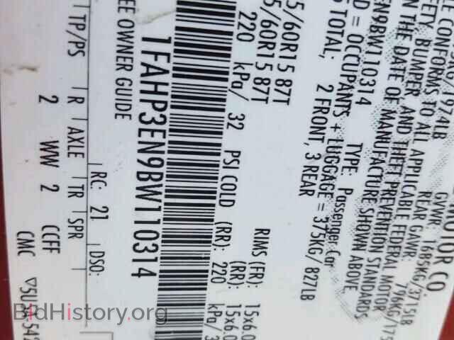 2011 FORD FOCUS - VIN: 1FAHP3EN9BW110314 - Фото 10