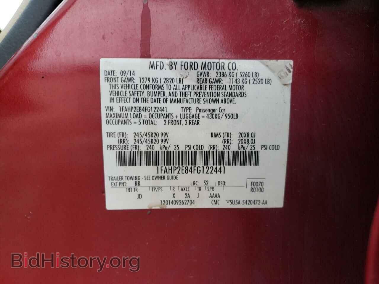 2015 FORD TAURUS - VIN: 1FAHP2E84FG122441 - Фото 12