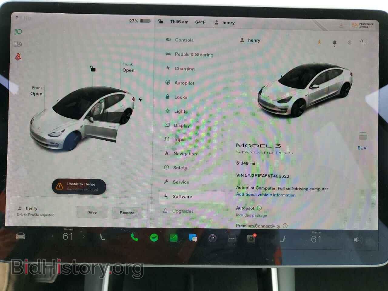 2019 TESLA MODEL 3 - VIN: 5YJ3E1EA5KF486623 - Фото 9