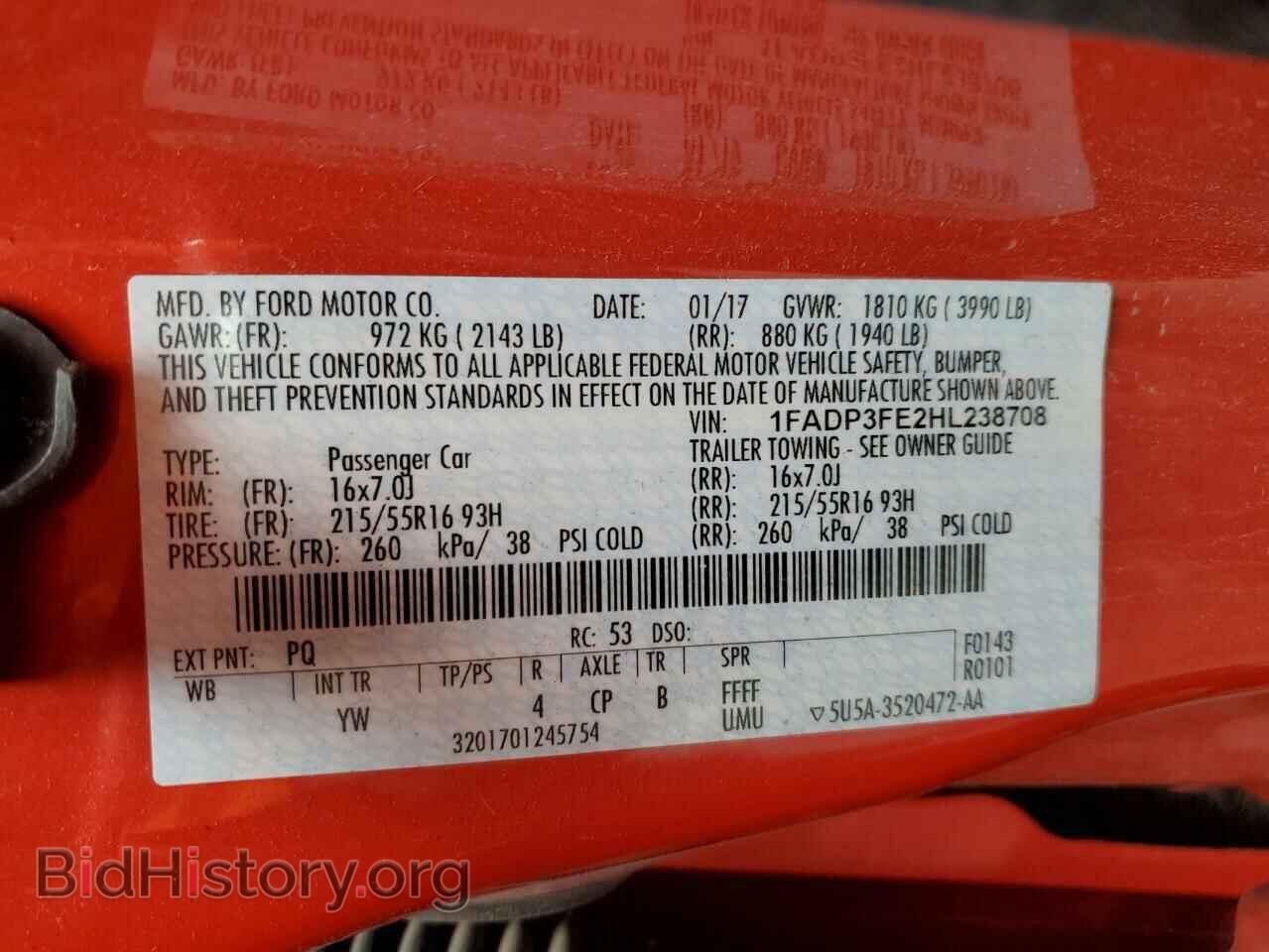 2017 FORD FOCUS - VIN: 1FADP3FE2HL238708 - Фото 12