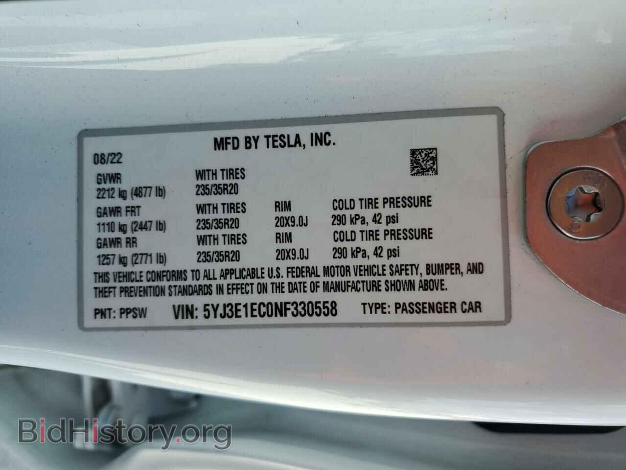 2022 TESLA MODEL 3 - VIN: 5YJ3E1EC0NF330558 - Photo 13