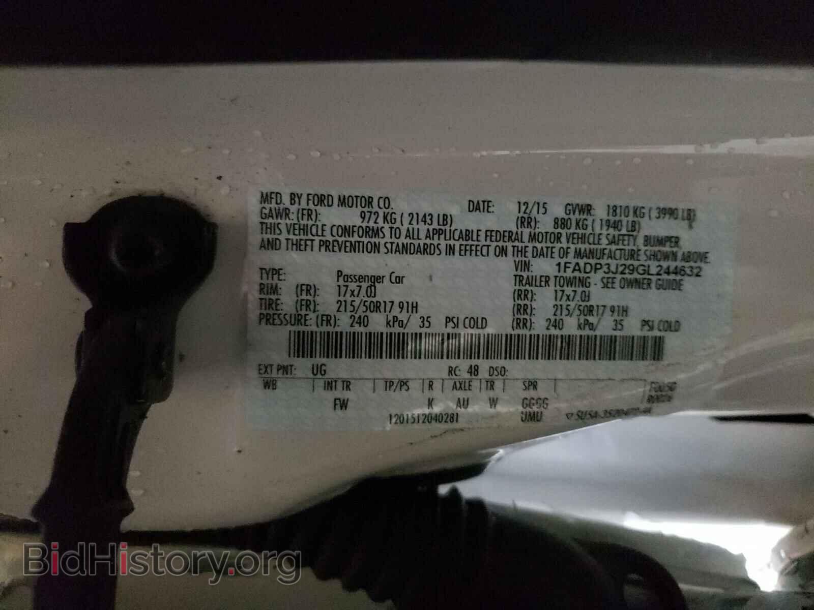 2016 FORD FOCUS - VIN: 1FADP3J29GL244632 - Фото 10