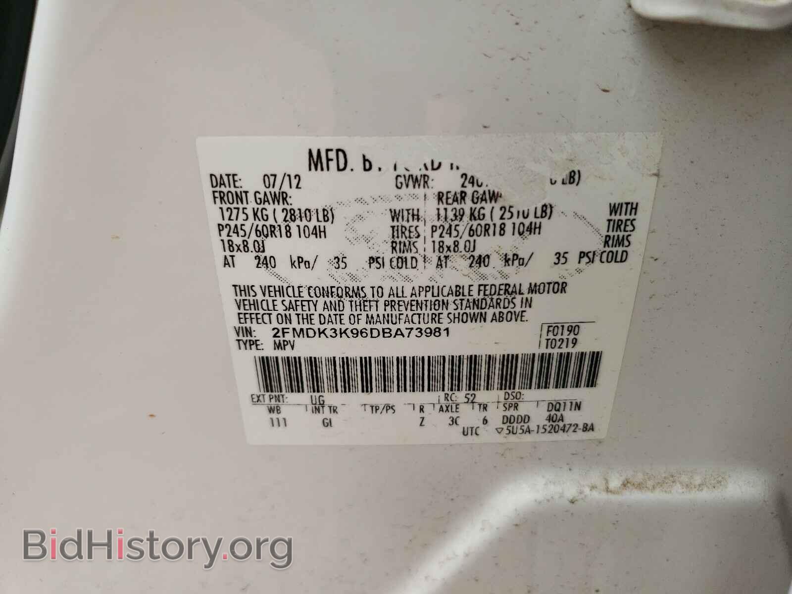 2013 FORD EDGE - VIN: 2FMDK3K96DBA73981 - Photo 10